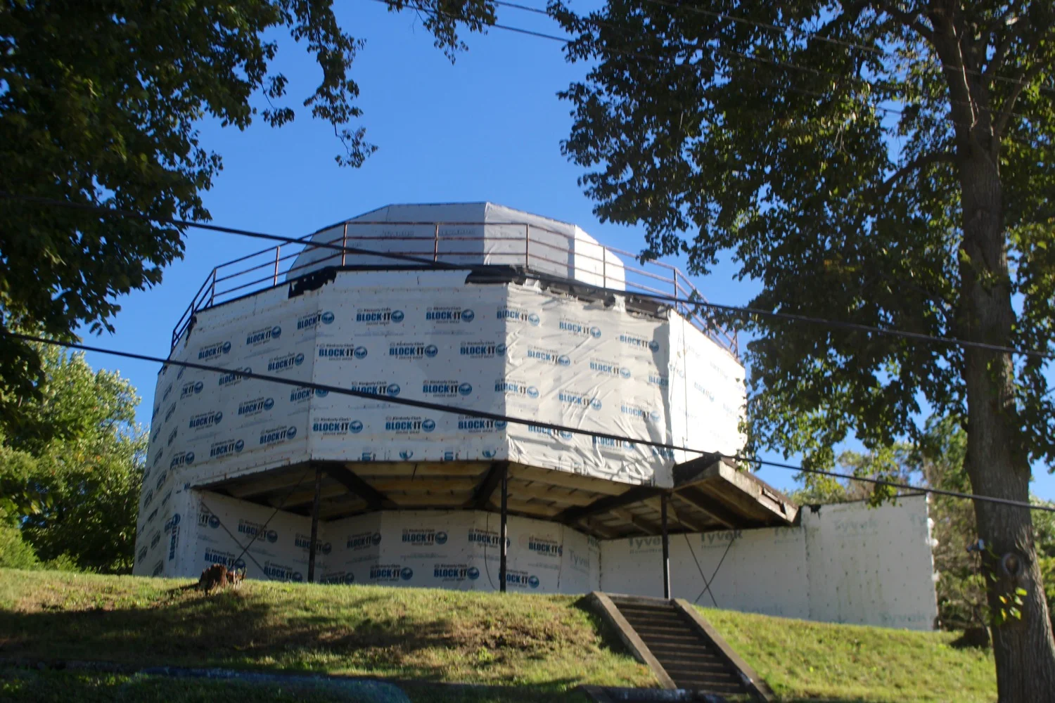 The House of Tomorrow today undergoing restoration