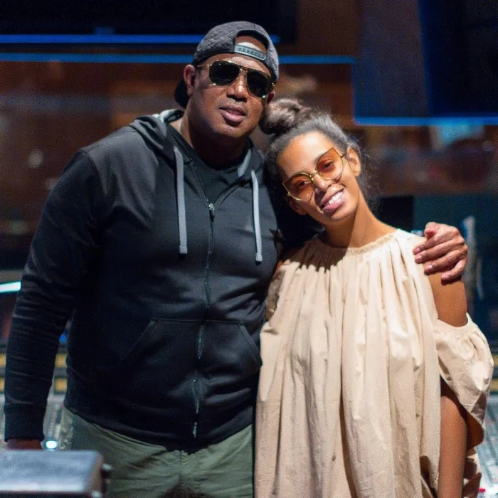 Master p &amp; Solange in the studio working on new music v. Instagram.
