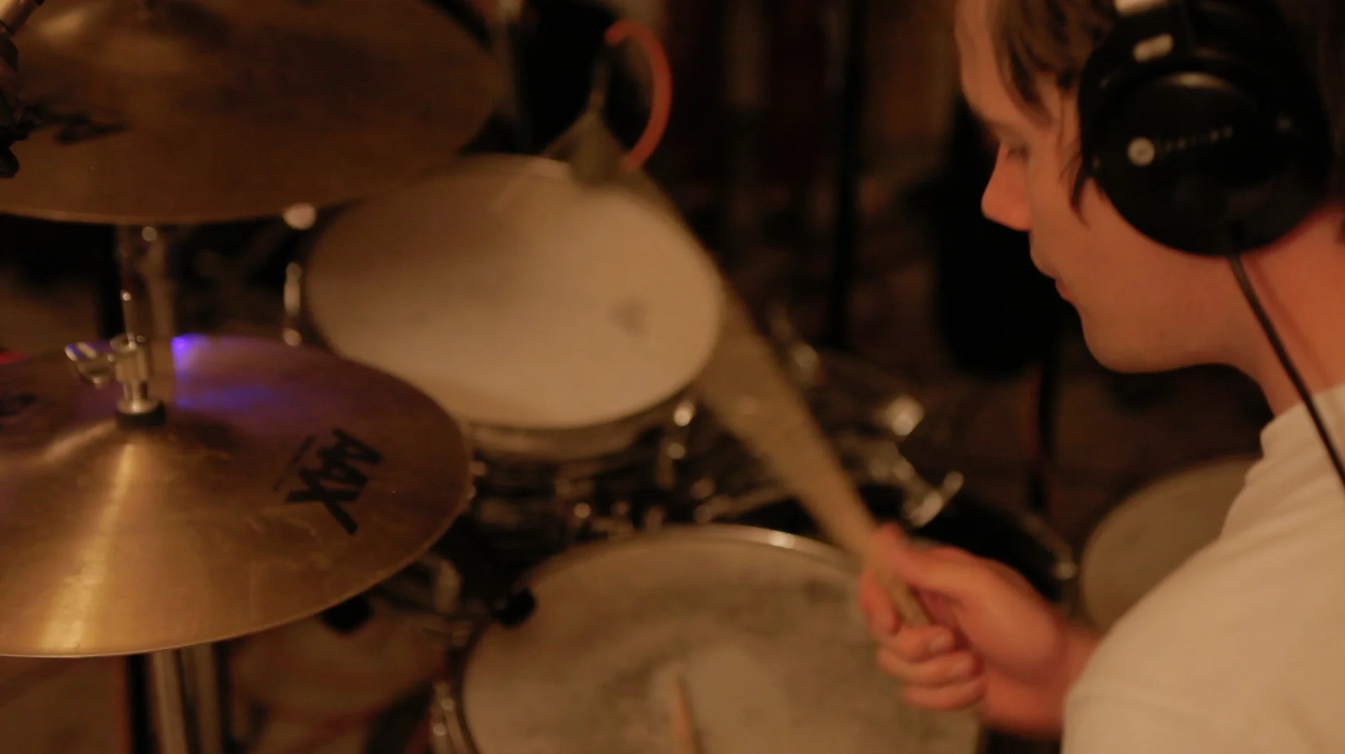 Aaron on the first day of recording at FC Studio