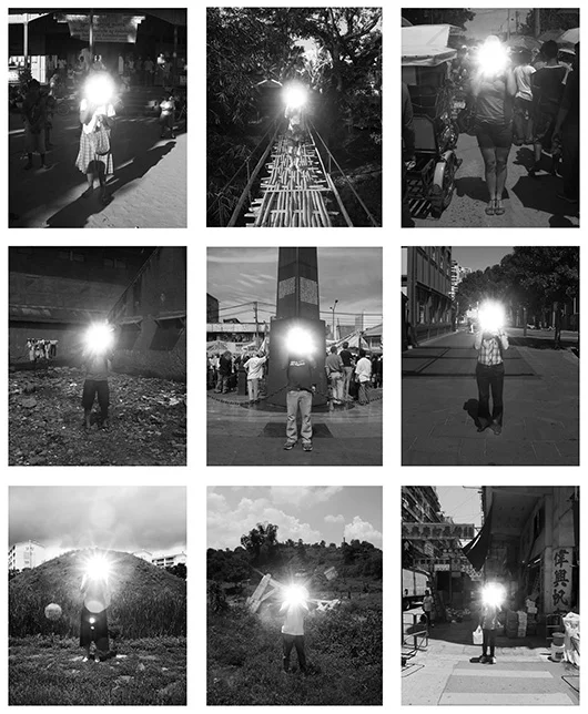 Anonymity , 2004-2012 set of nine images, chromogenic transparencies in lightboxes, edition: unique, nine parts, 53x50x3.5 cm each