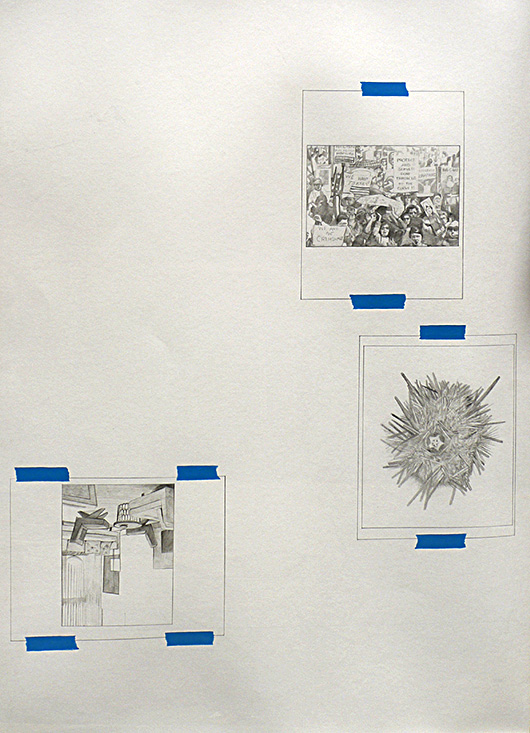 Untitled (Lieutenants Diary 3) , 2013 graphite acrylic on canvas, 100x73 cm
