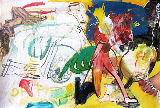 Off The Hook , 2013 oil on paper, 76x51 cm