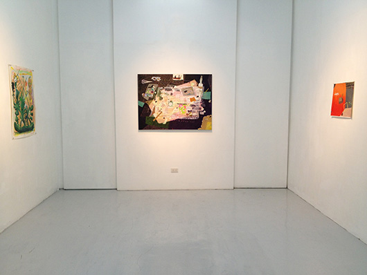 Installation view, from left to right, artworks by: Carlo Ricafort, Catalina Africa