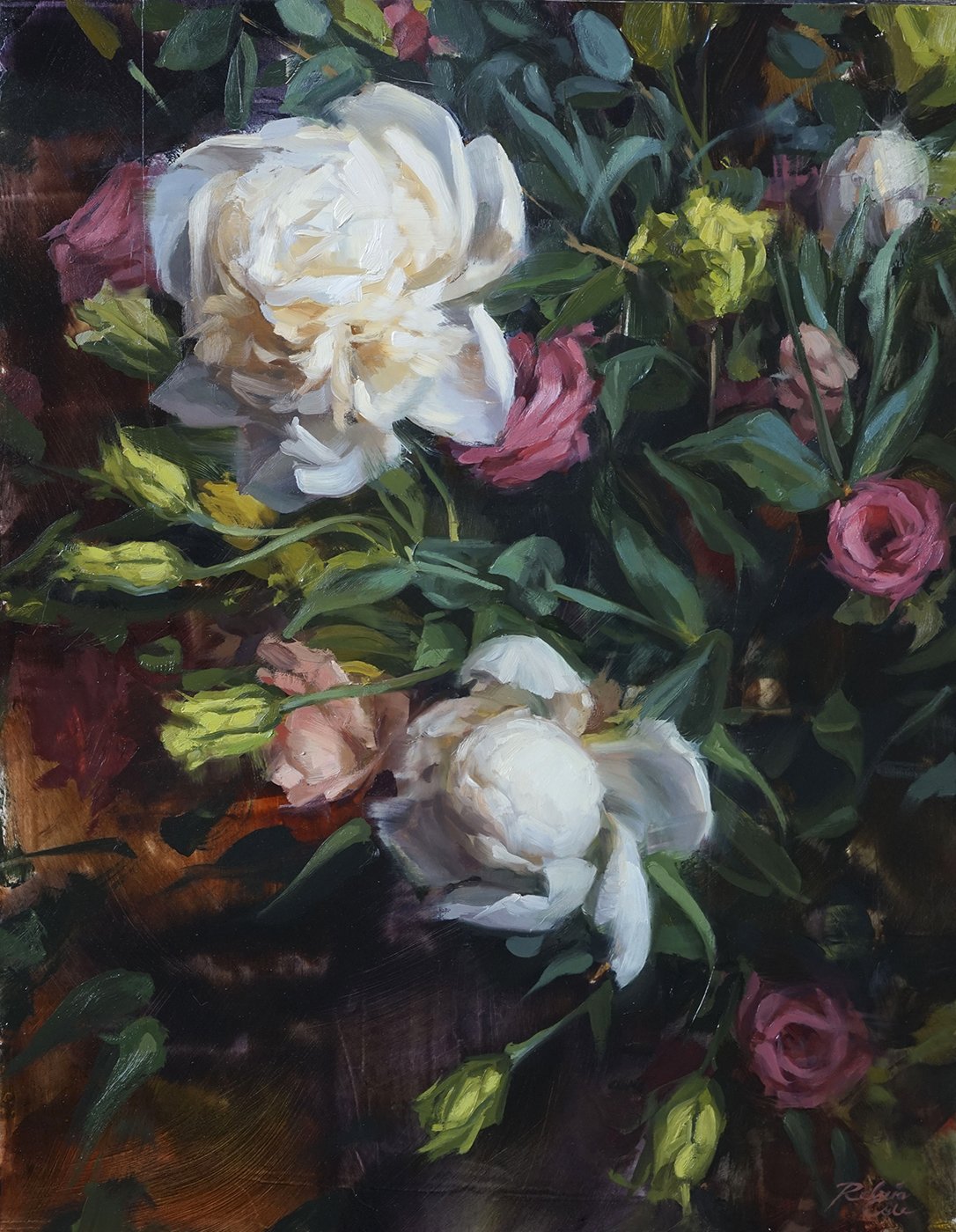 Peonies . 14 x 11 inches. Oil on panel. 2020. Private Collection.