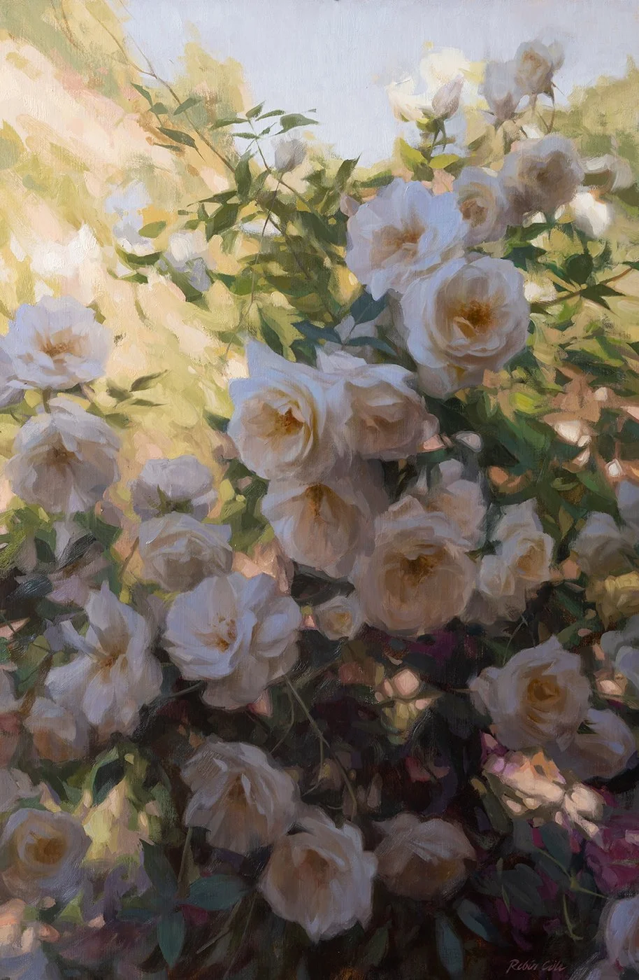 Stardust, oil on panel, 23 x 41 in, 2023. Available.