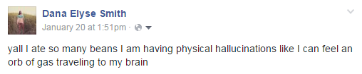 I was posting about gas sporadically... Talking about eating insane amounts of beans... 