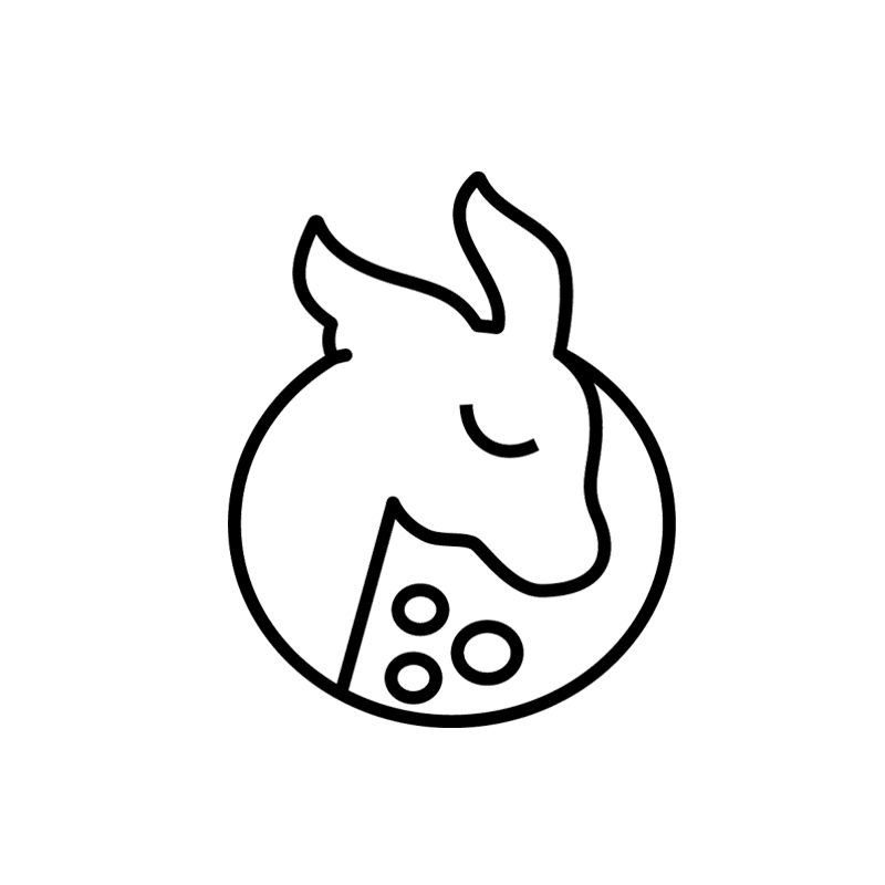 Logo of a fawn with three spots.