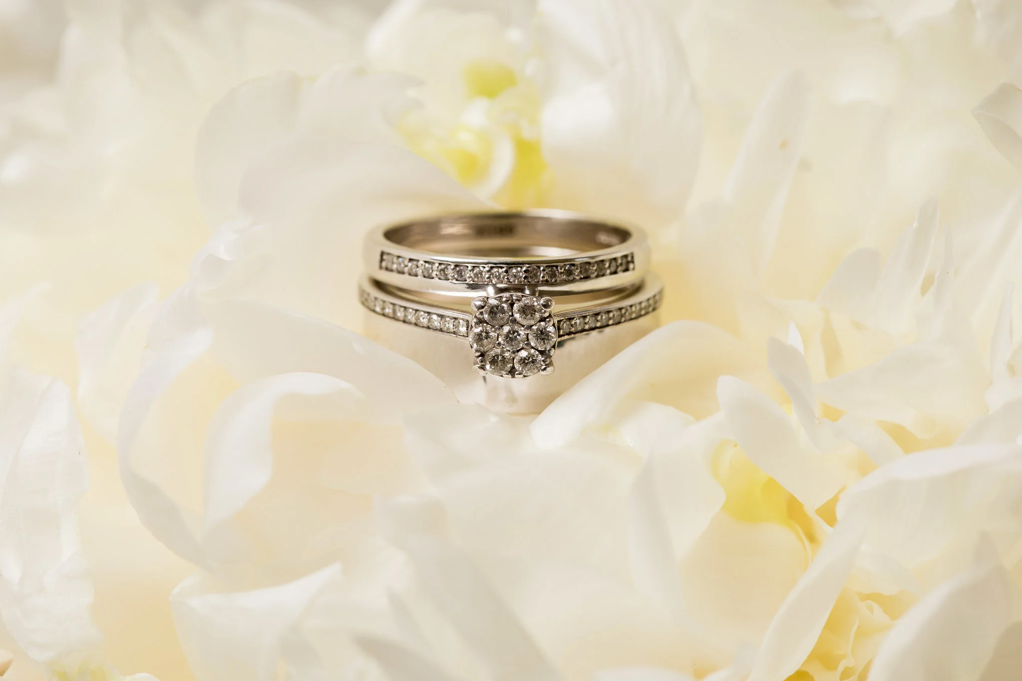 Delicate Peony Ring Shot - Mountains Country House - Kent Wedding Photographer.