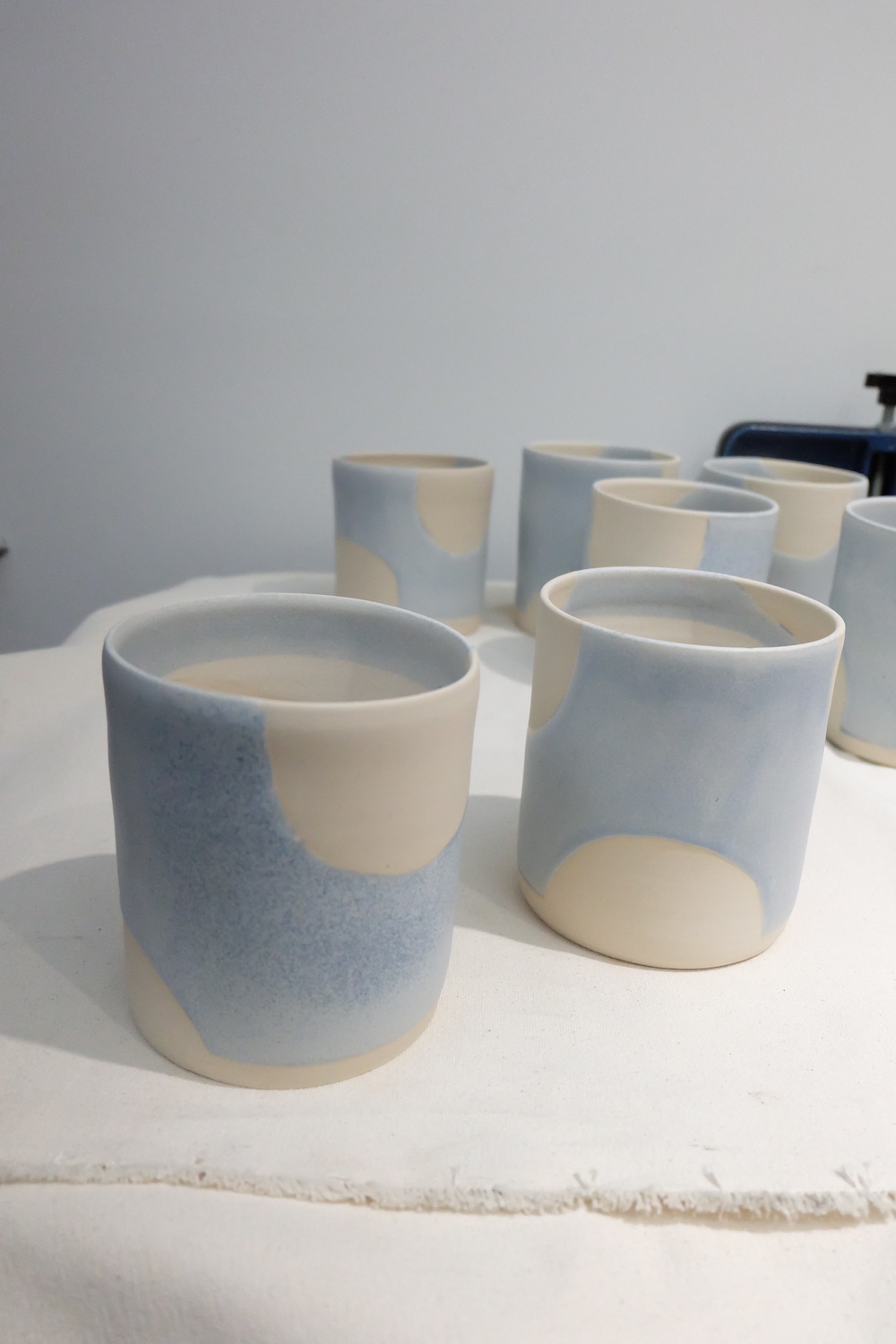  Glazed and fired pots in lavender.&nbsp; 