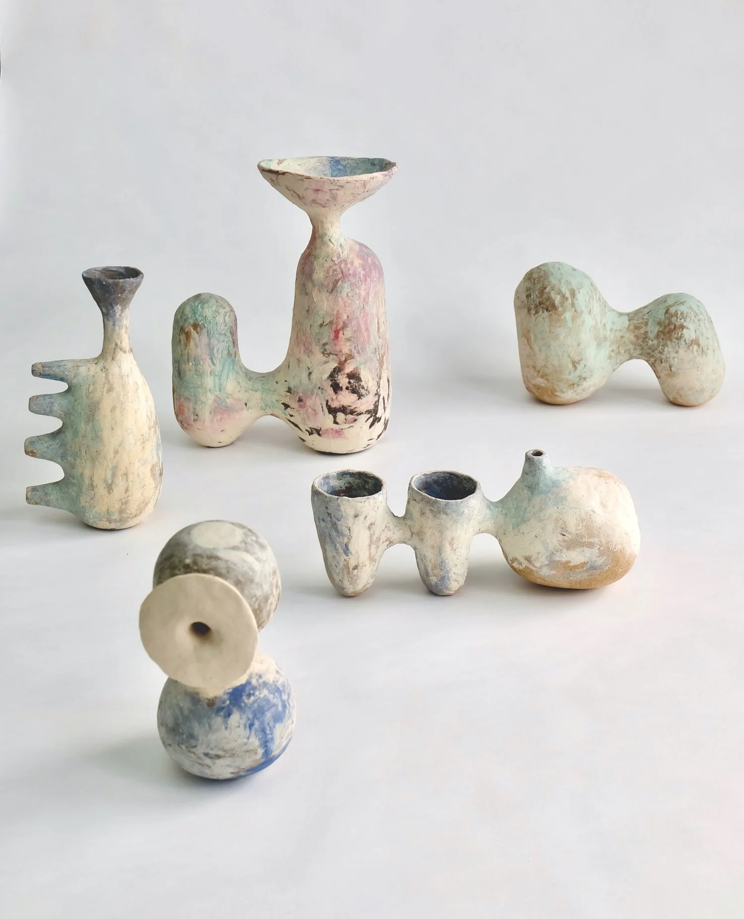 Time vessels, installation view, in the artist's studio, Brooklyn, NY, 2017