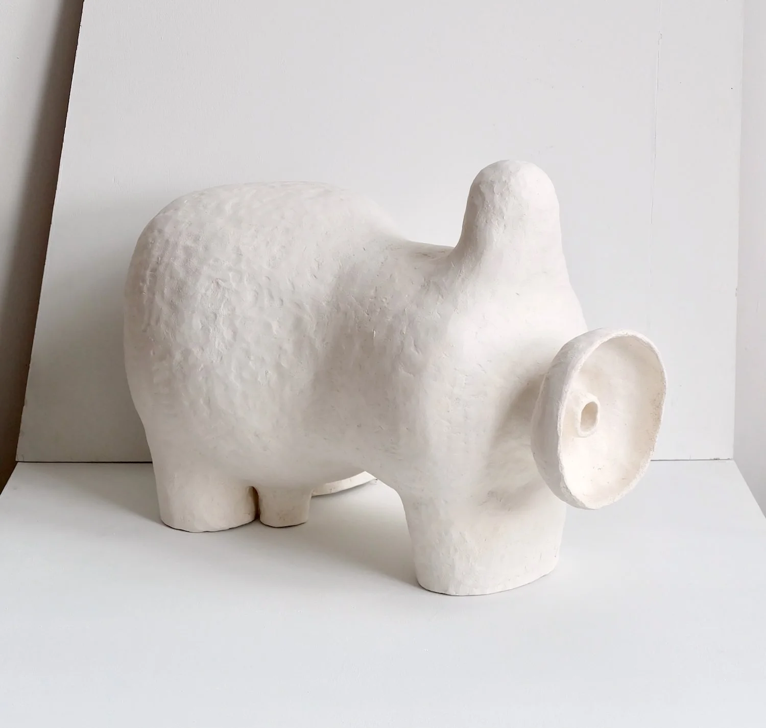 Telephone Game, 2024. Ceramic, 17.5 x 25 x 14 inches (44 x 64 x 36 cm)