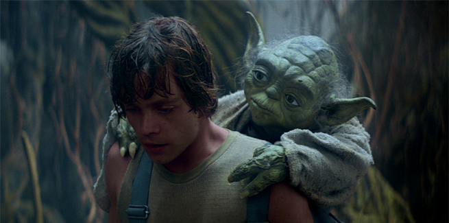 Yoda estas maljuna La homo estas Luke