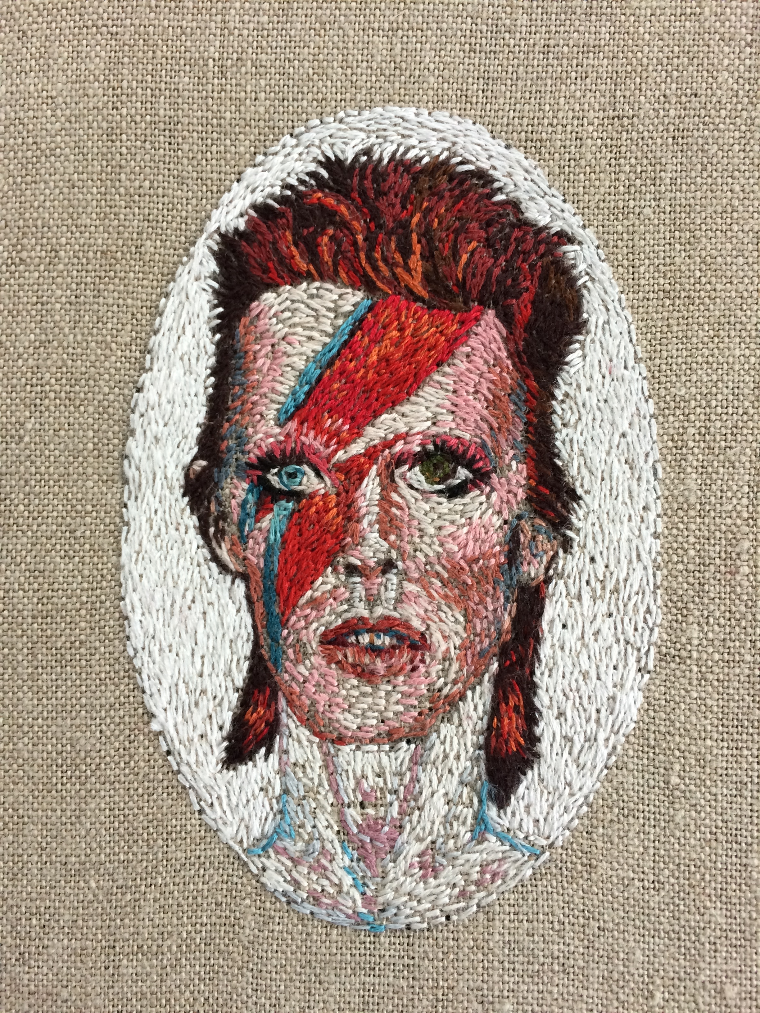 Ziggy Stardust needlepoint
