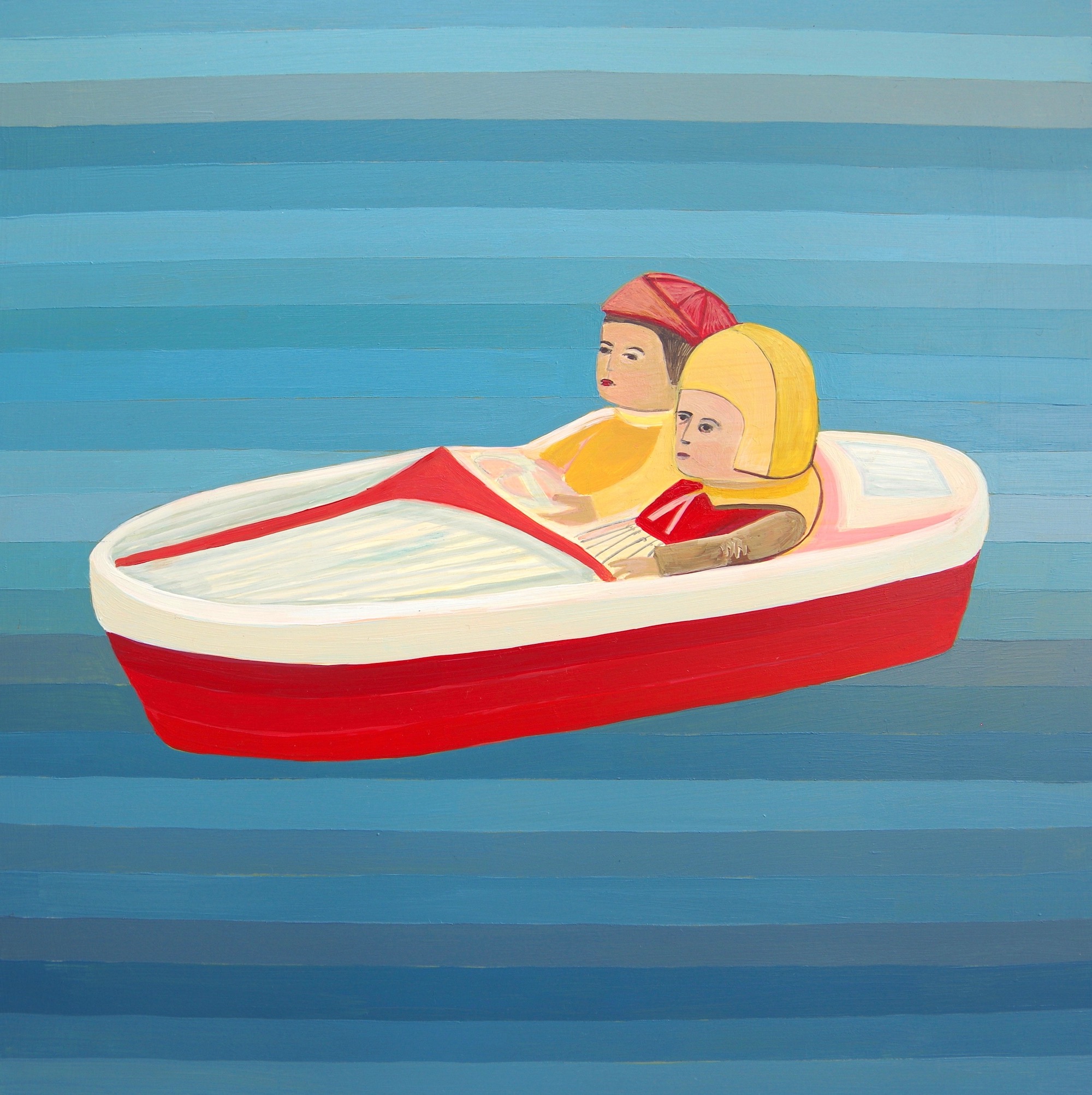 Unhappy Kids in Boat