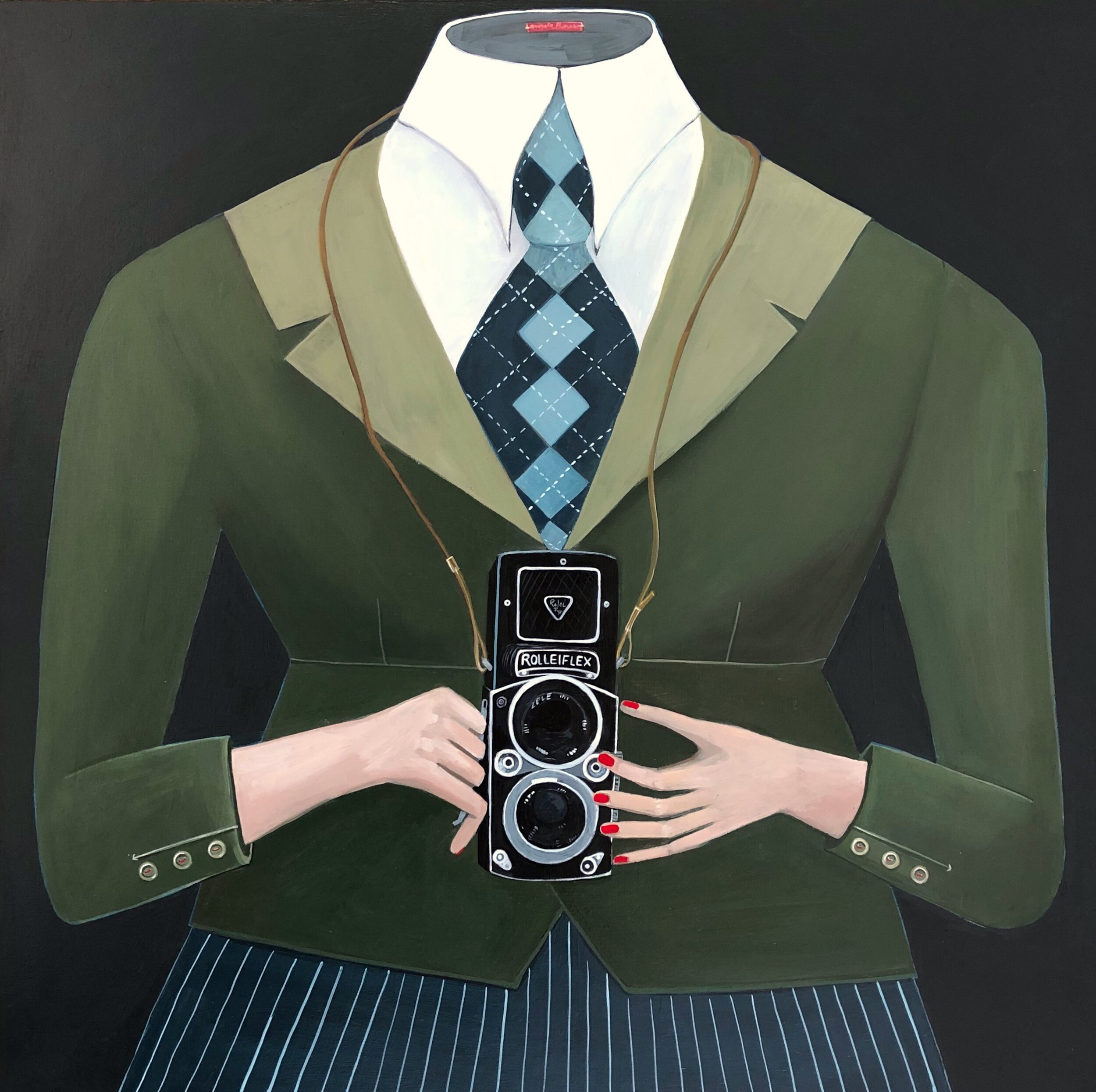 Pin Stripe Skirt and Camera