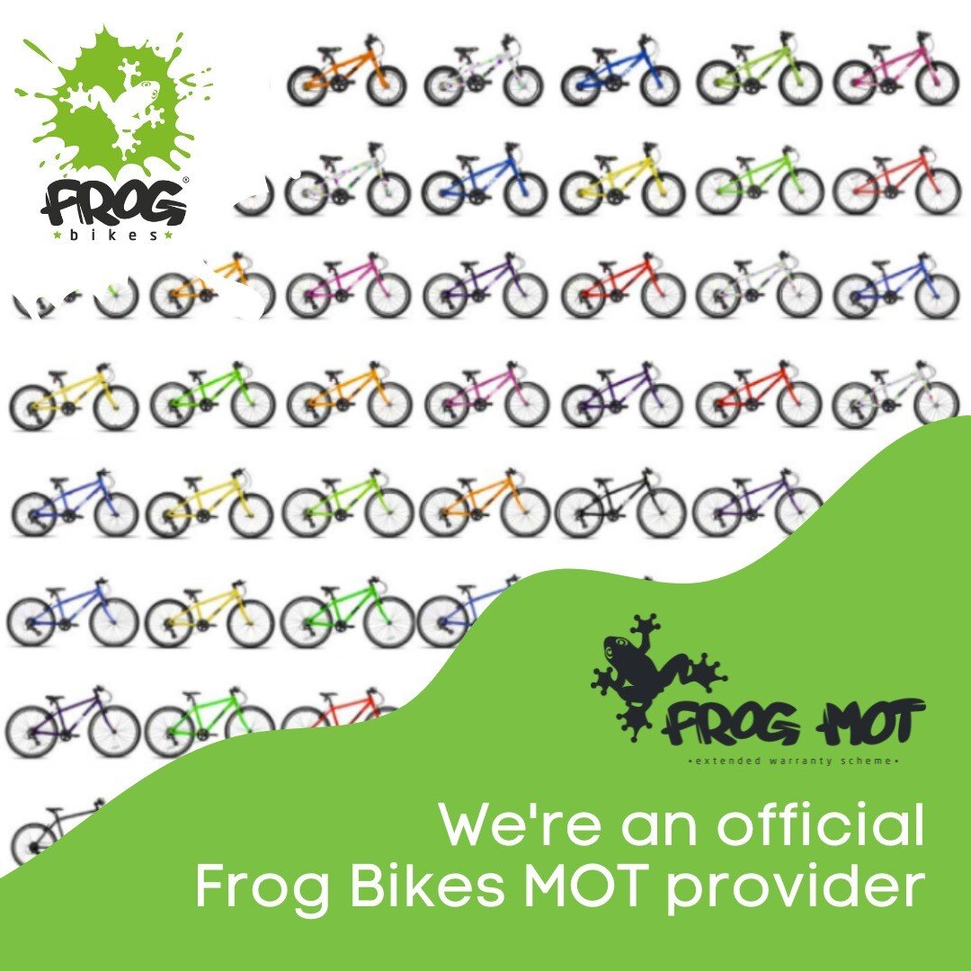 We are an official provider of MOTs for Frog Bikes. Much like a car MOT test, the Frog Bike MOT test gives the bicycle a 20 point health check.

You can also strengthen the second-hand selling power of your child's Frog bike with the official MOT cer
