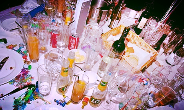Dogs and cats will often lap leftover alcohol, putting them at risk. 