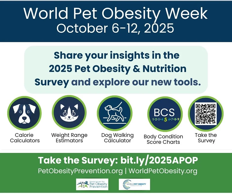 🌍 World Pet Obesity Week is here &mdash; October 6&ndash;12, 2025!

The World Pet Obesity Association (WPOA), in partnership with the Association for Pet Obesity Prevention (APOP), invites veterinary teams, pet owners, and pet health professionals w
