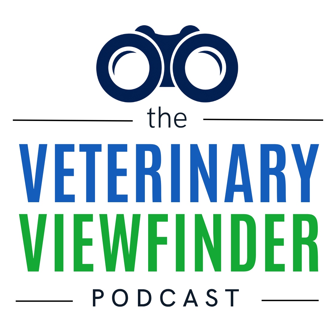 The Veterinary Viewfinder Podcast logo, hosted by Dr. Ernie Ward and Beckie Mosser.