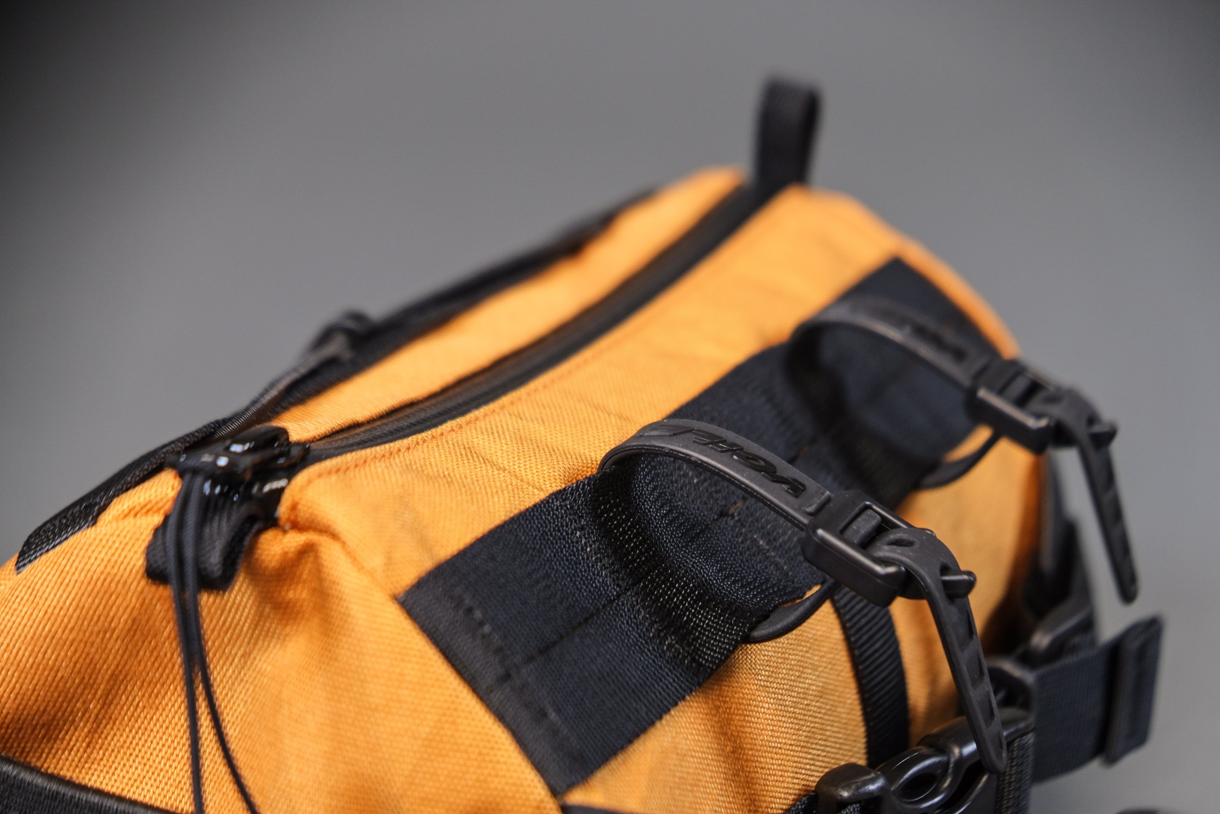 hip bag handlebar roll marigold — gramm tourpacking bikepacking bags