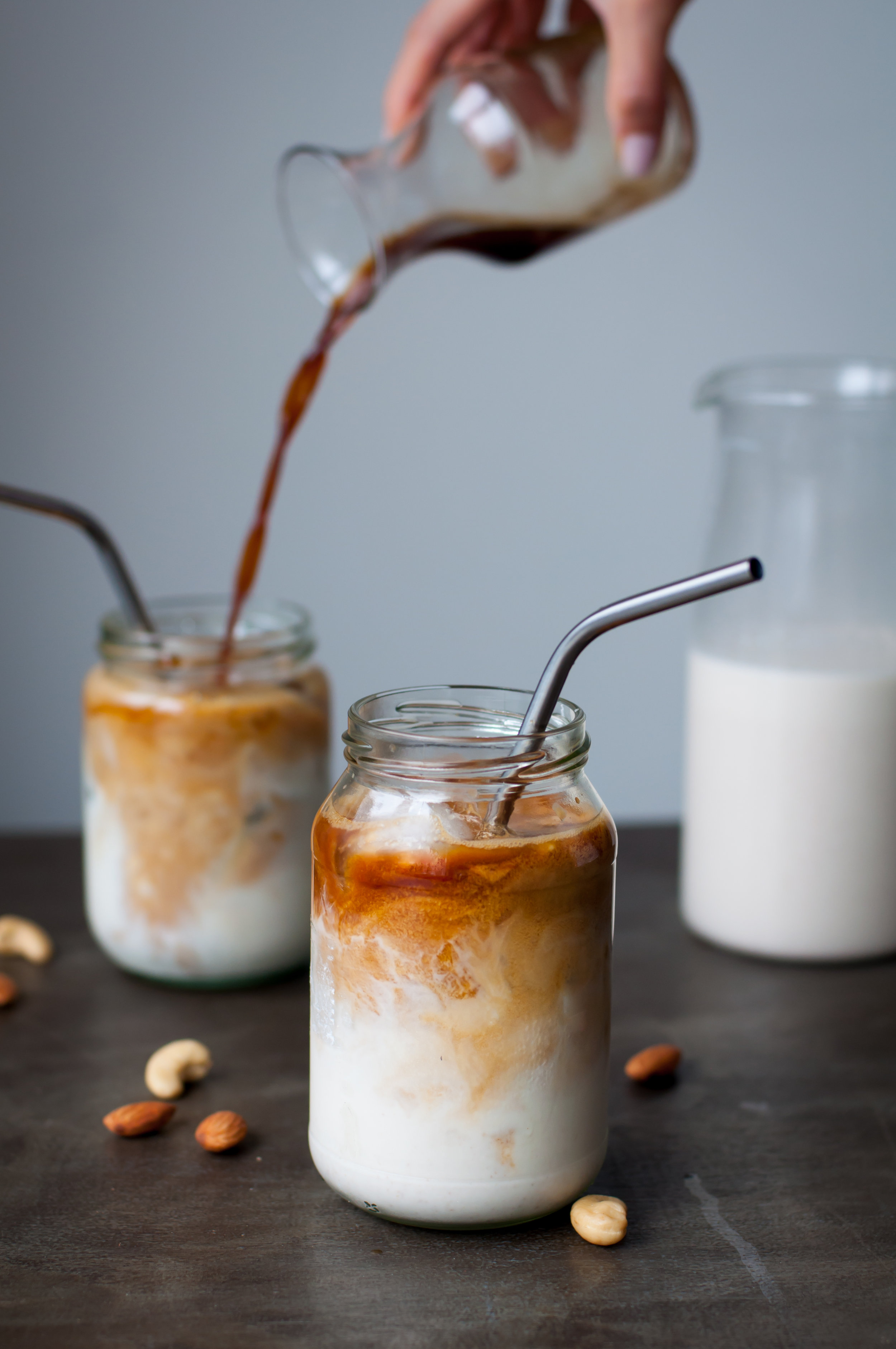 Maple Almond-Cashew Nut Milk Iced Latte { dairy free ...