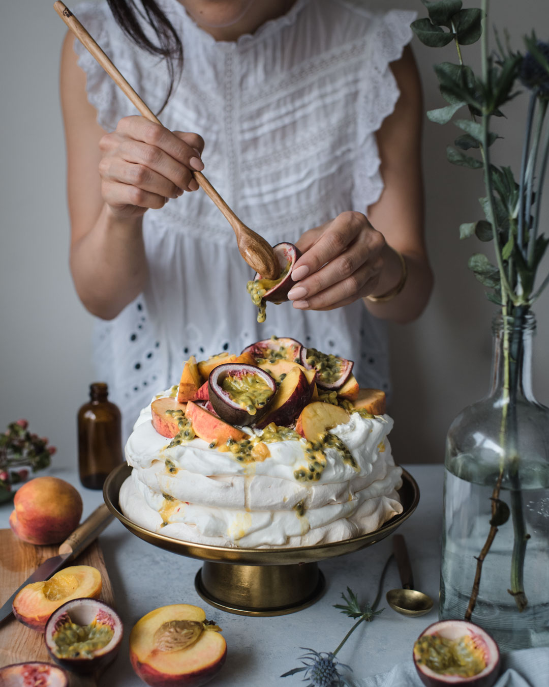 Peach Passionfruit Pavlova