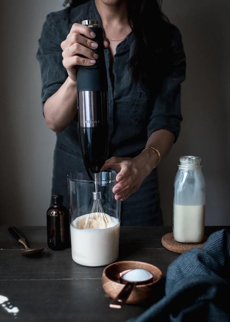 Paderno Variable Speed Immersion Blender with the whisk attachment whips up cream in no time!