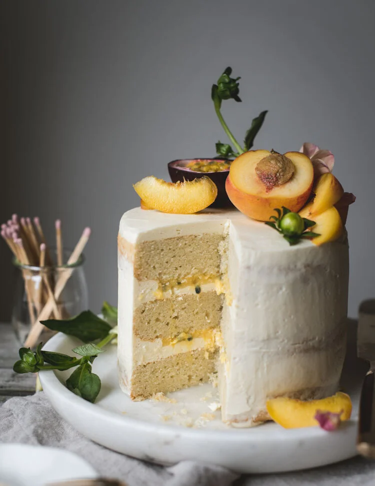Peach Passionfruit Curd Vanilla Layer Cake-8042.jpg