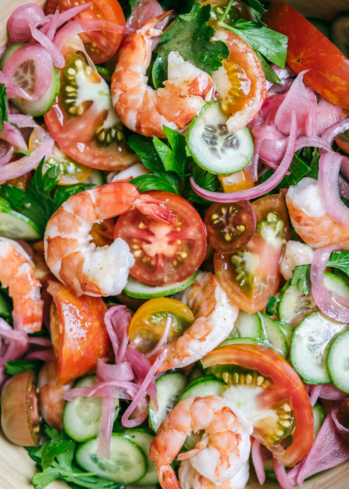 Poached Shrimp + Tomato Salad — saltnpepperhere
