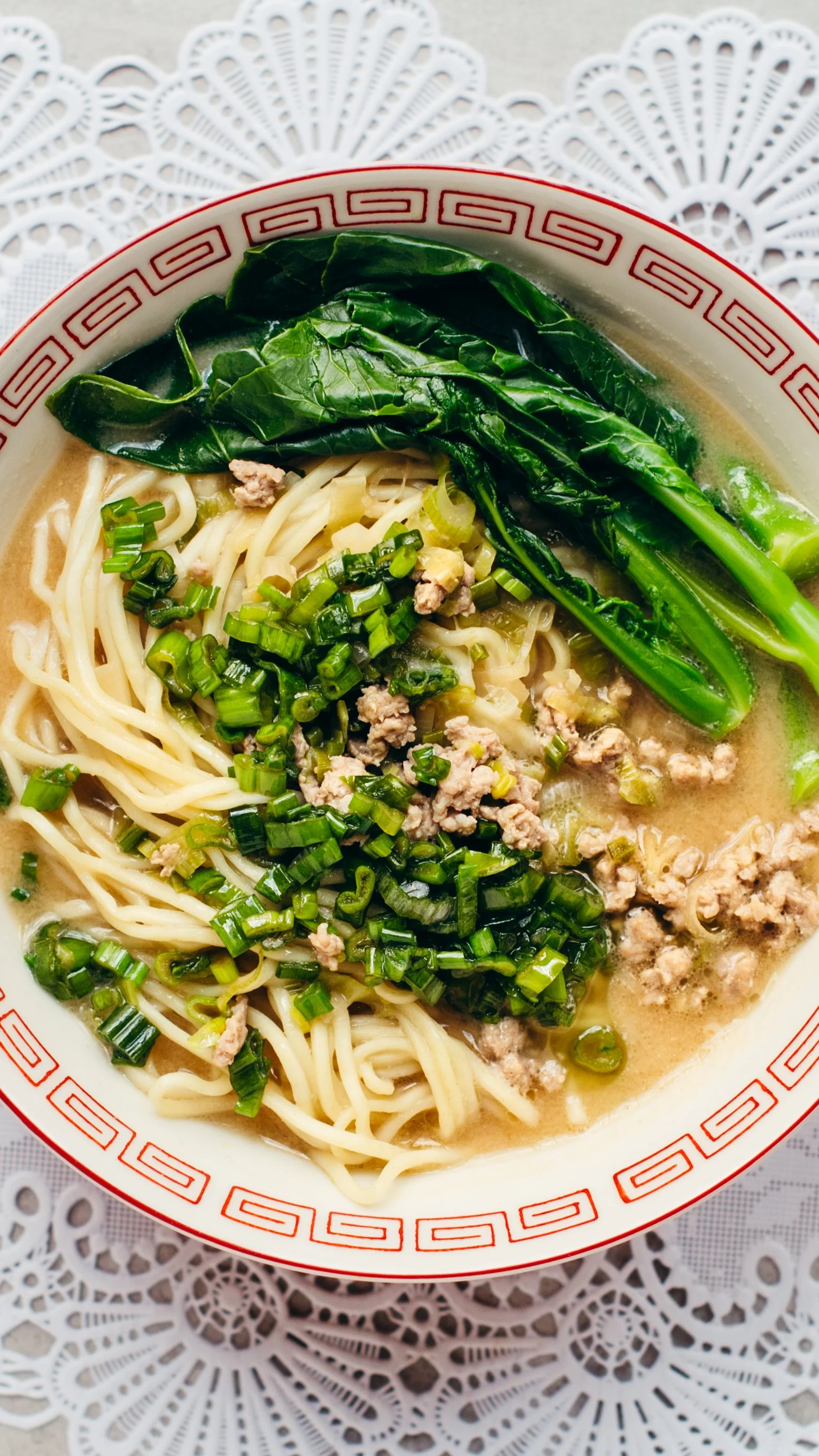 Scallion noodle soup
