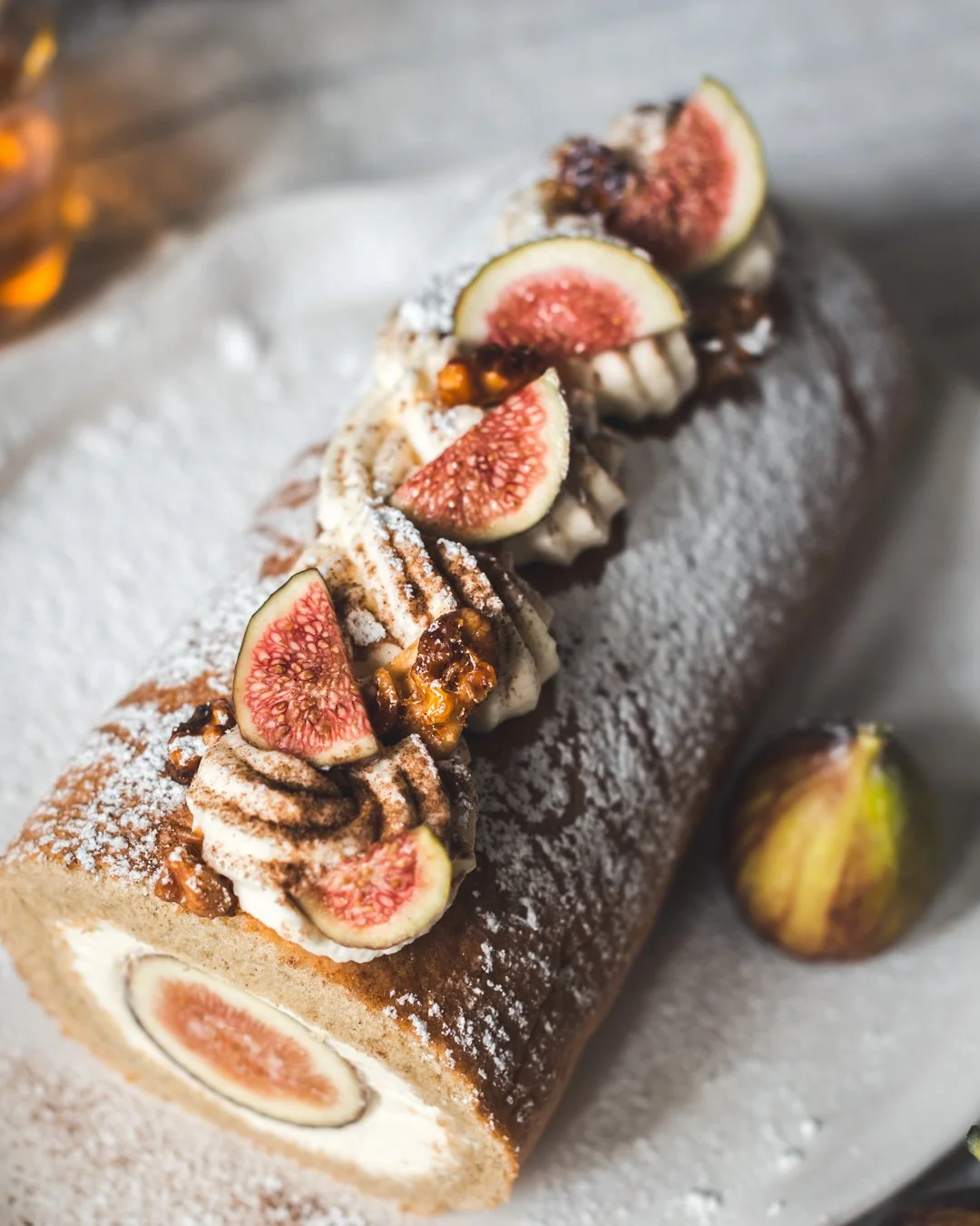 Fig Cinnamon Roll Cake