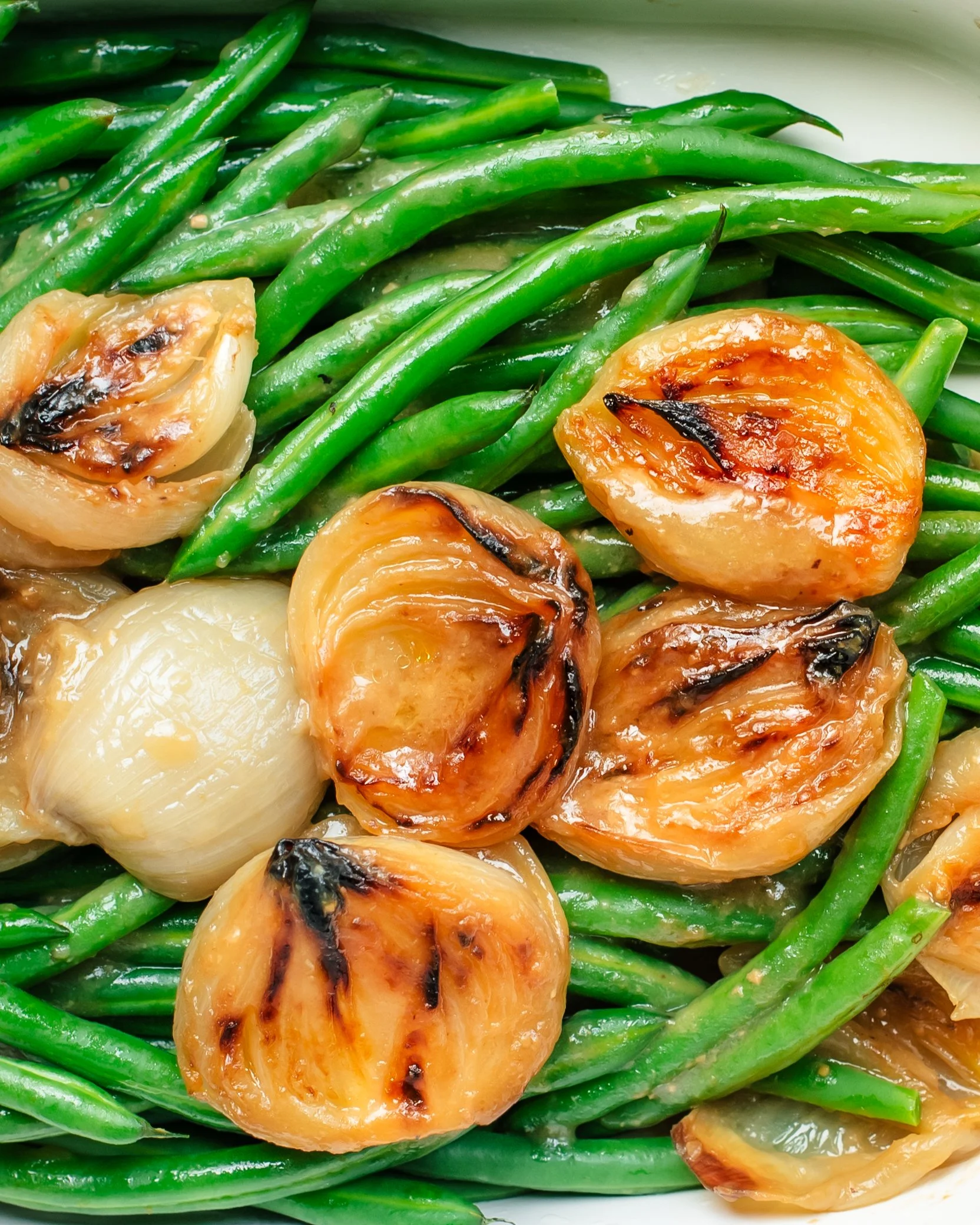 Green Beans with Miso Butter Onions