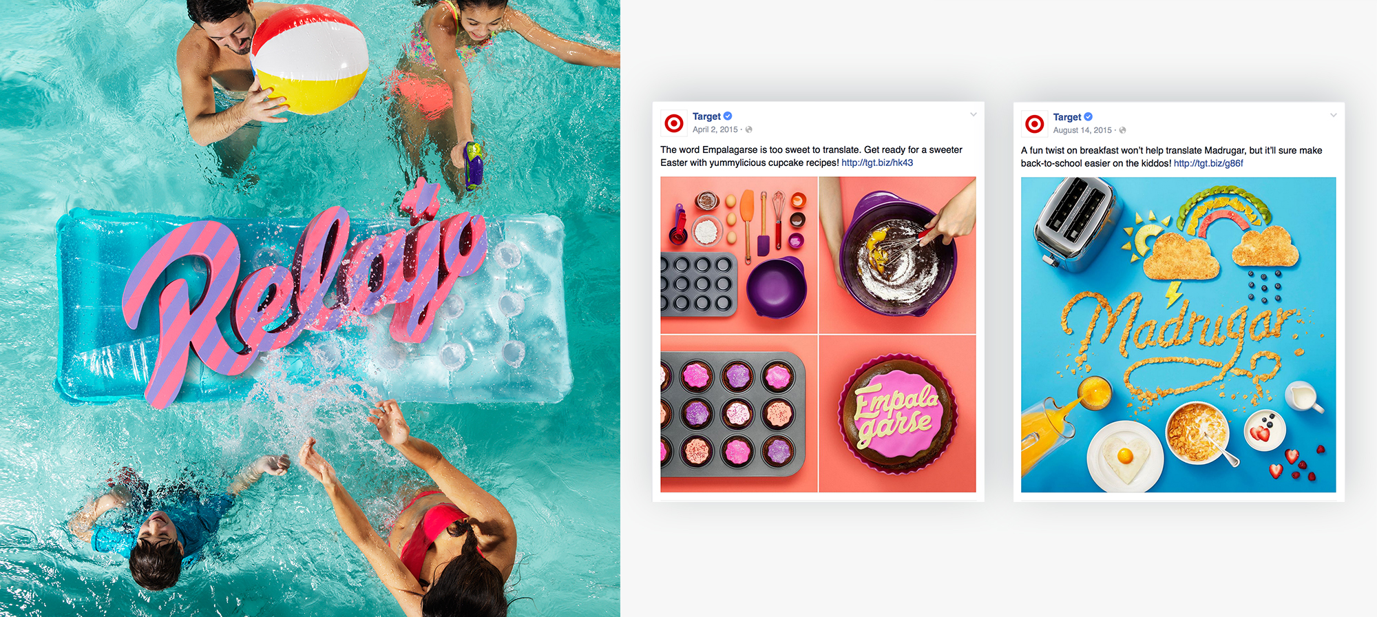 Target #SinTraducción For our bicultural Latina guest, there are certain moments in her life for which there is simply no translation. LatinWorks created #SinTraducción, a program that captures those unique moments using untranslatable words and traditions. Our campaign launched in 2015 with social posts using video and still images. Consumers highly interacted with our posts, sharing what the words meant to them. Social media posts experienced an engagement rate 127% above our benchmark on Facebook and 136% above our benchmark on Twitter. 
