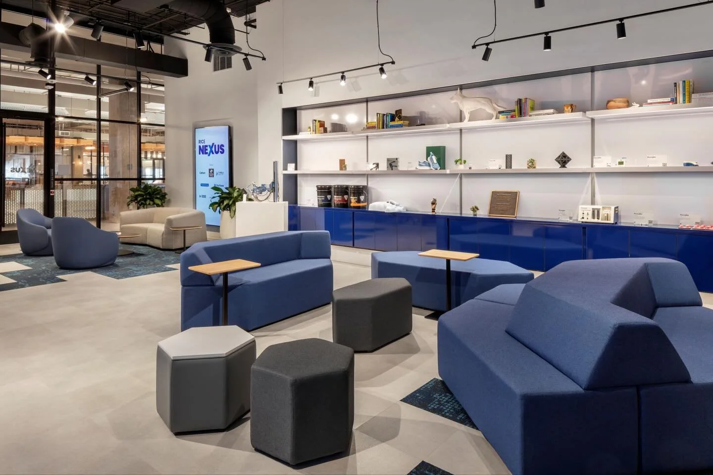 We designed two spaces for Rice Nexus at The Ion. Nexus is a space where Rice-founded startups, technologies, research-driven ventures, and industry leaders converge to create impactful solutions for today&rsquo;s most pressing challenges. 

Check ba
