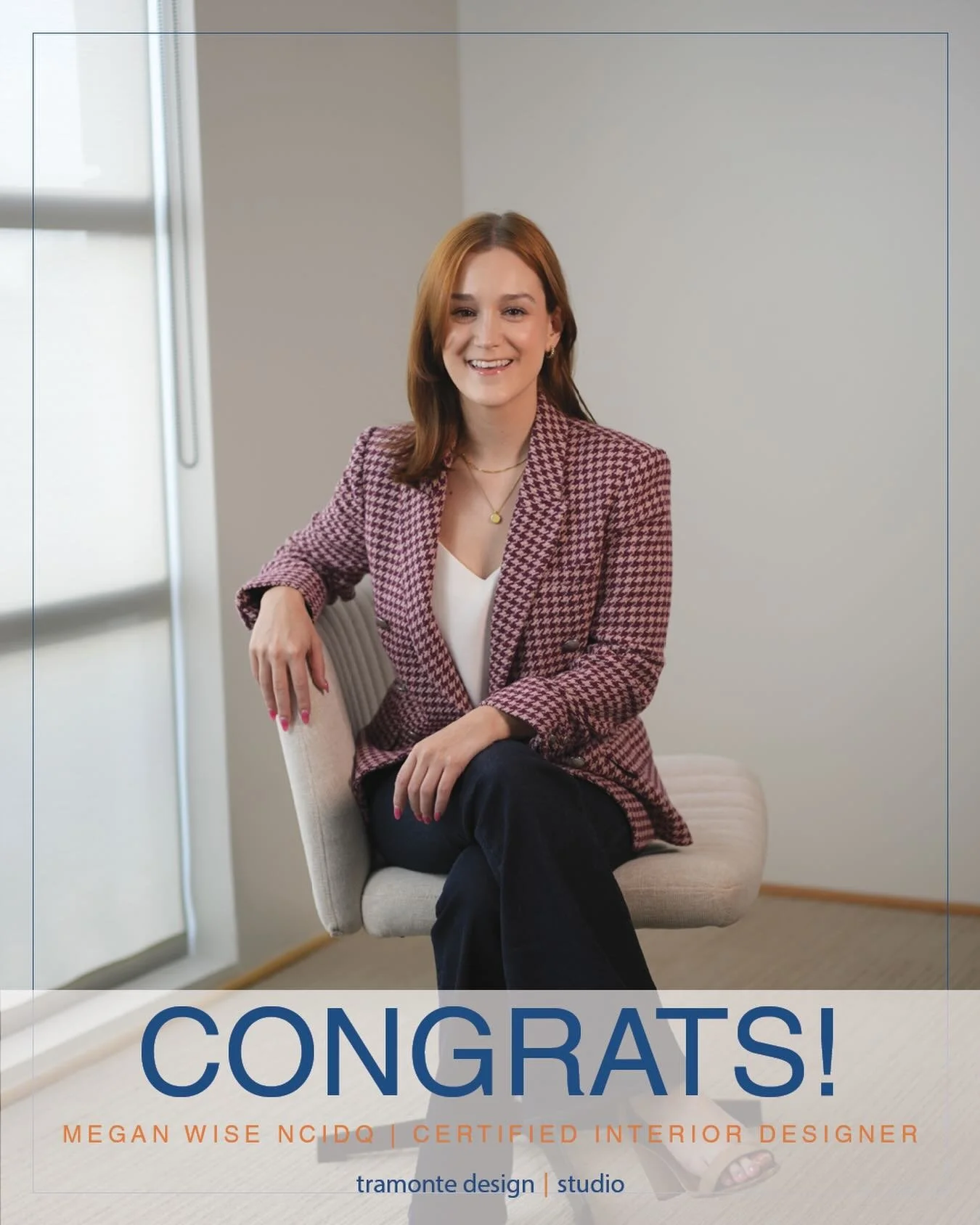 Congrats to our newest NCIDQ certified interior designer, Megan Wise! We are so proud of your hard work over the past year to reach this amazing goal. Cheers to you Megan🍾