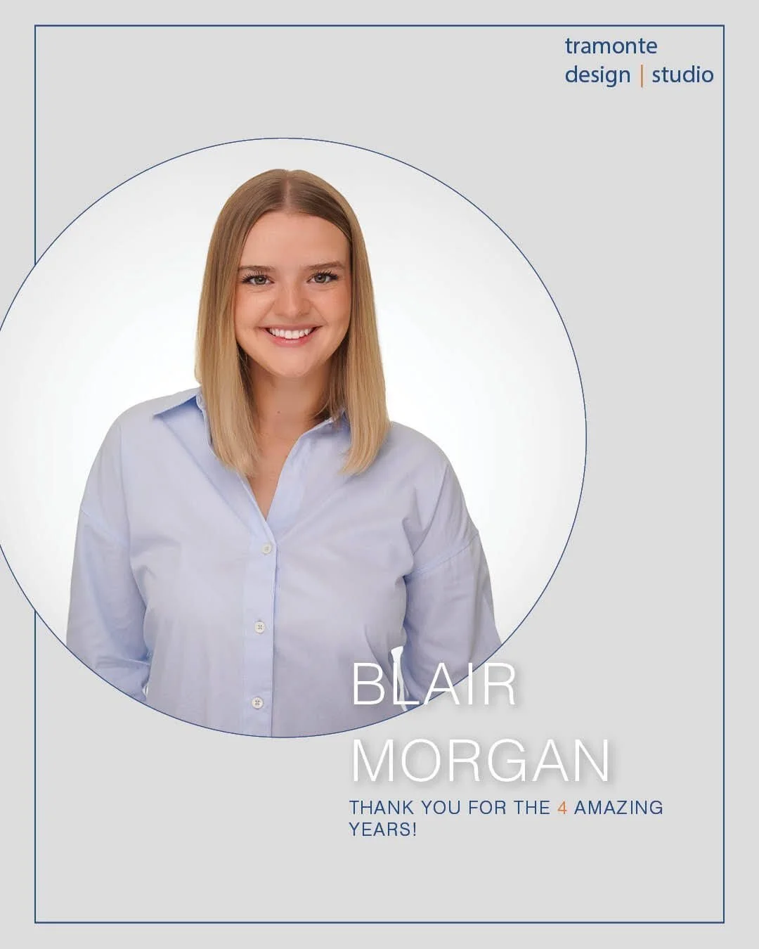 Celebrating one of our interior designers Blair Morgan on her 4 year anniversary at TDS! We are grateful for your design, teamwork, and dedication. Cheers to you 🙌