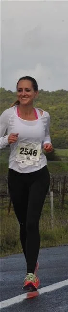 Don't let the smile fool you. This was mile 19 and I was hurting!