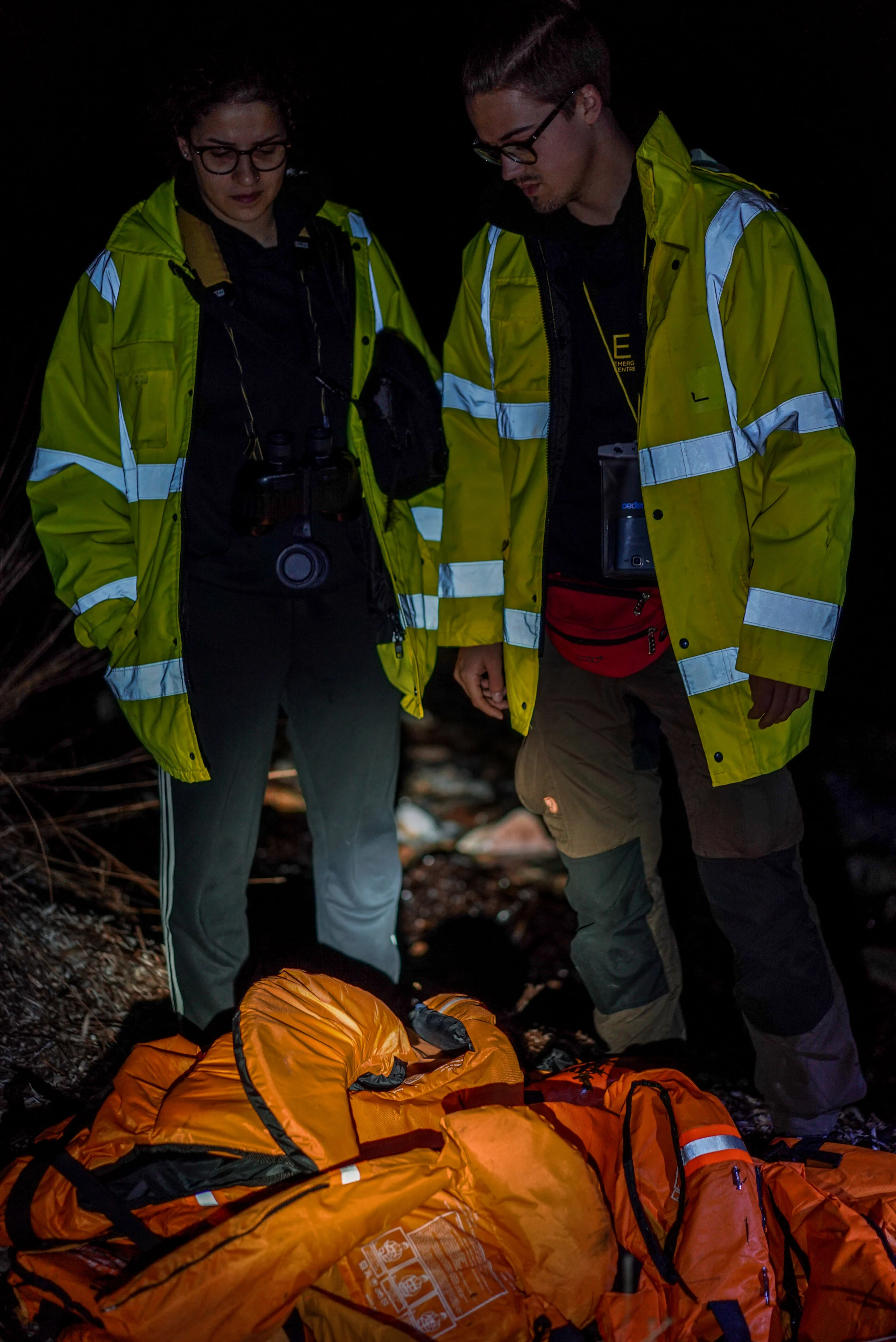 While watching the shoreline, Sarah discovers discarded lifejackets from a boat she rescued. 