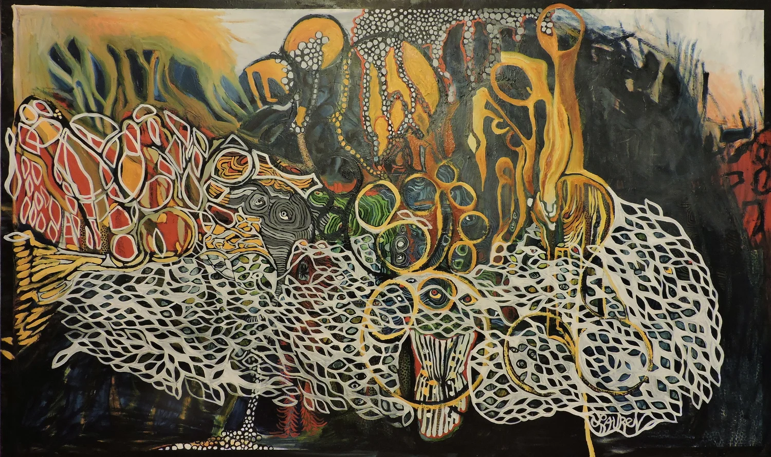 "Kaonashi" oil on canvas 65x2x40