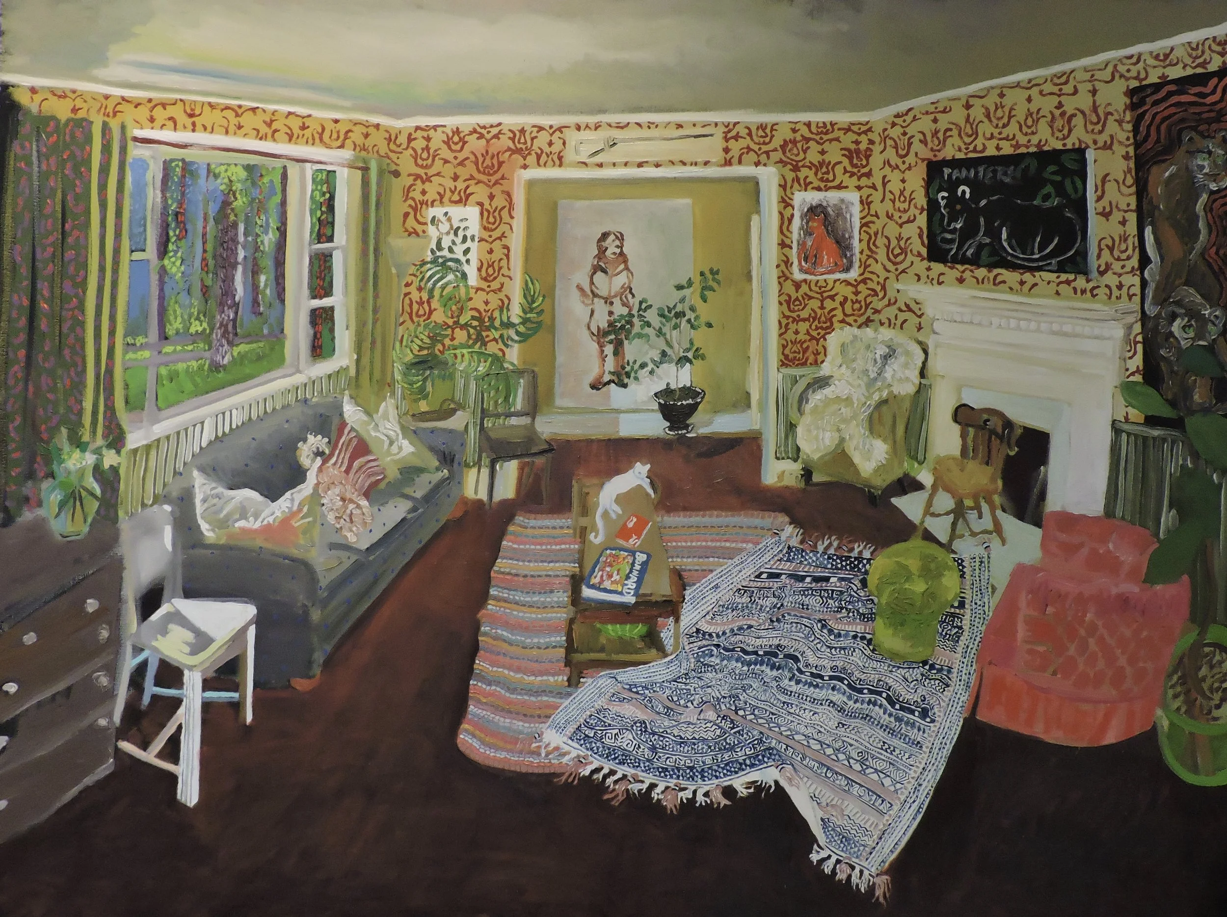SOLD "The living Room," oil on canvas, 48x2x36
