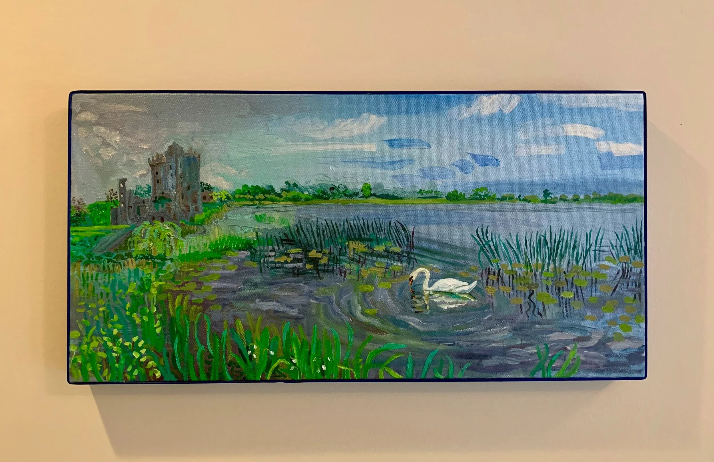 "Dromoland Castle" 12x24 oil on canvas wrapped in blue ribbon