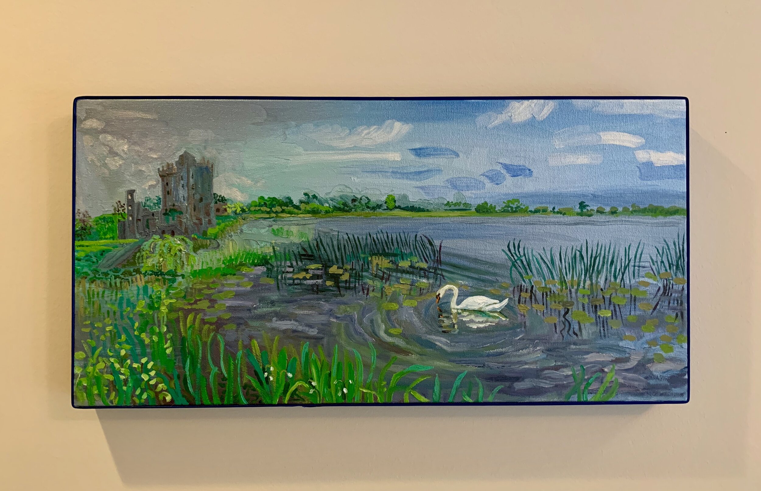 "Dromoland Castle" 12x24 oil on canvas wrapped in blue ribbon