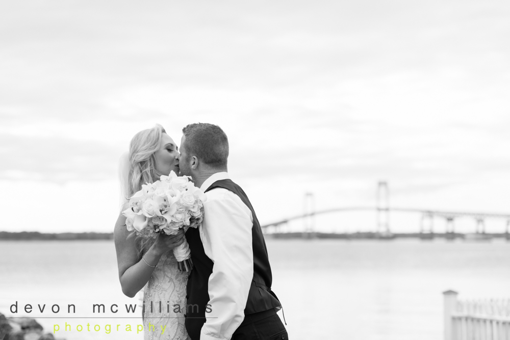 Cheers to: Reception: Newport Hyatt Hotel | Flowers: Golden Gate Studios | Cake: Scrumptions DJ: Entertainment Specialists | Officiant: Frank Camera | Makeup: Wavelengths Spa