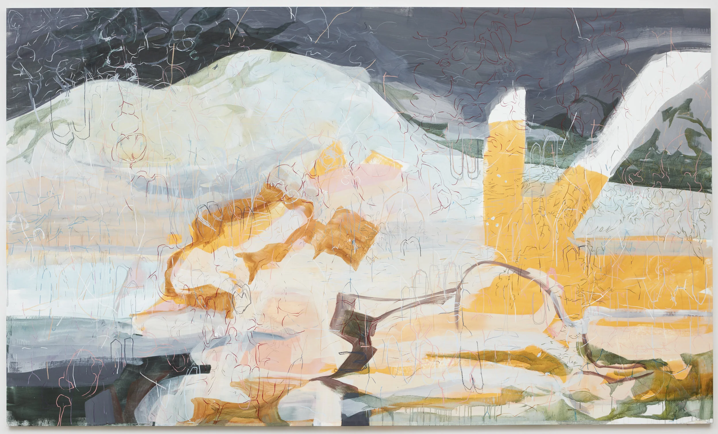 HumidGray, 2018 | Mixed media on canvas 109x187” | 277x475cm