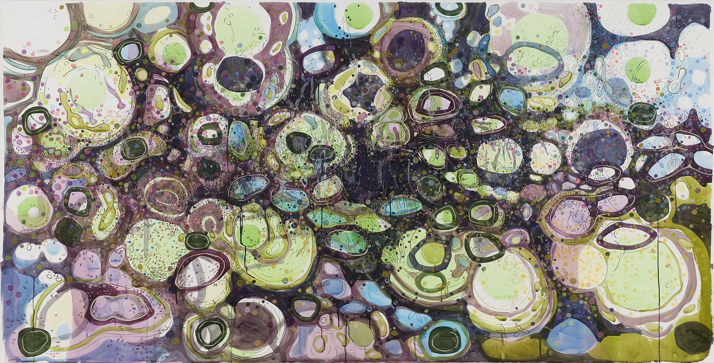 Tadpoles, 2008 | Mixed media on canvas 52x101” | 134x260cm