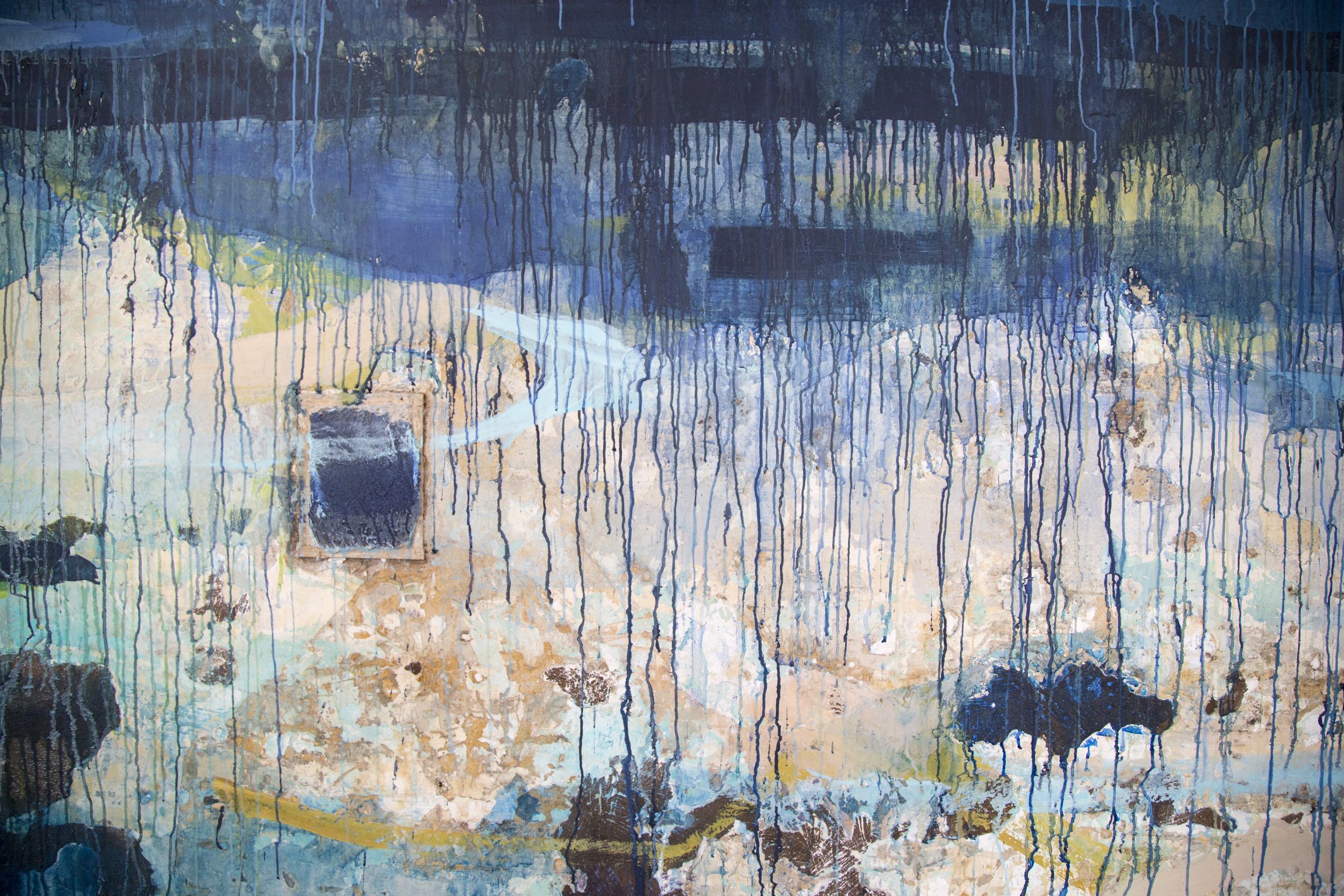 Gush Matarazzo - Mural, 2014 Pigment on Plaster 96 x 576 in 243.8 x 1463 cm