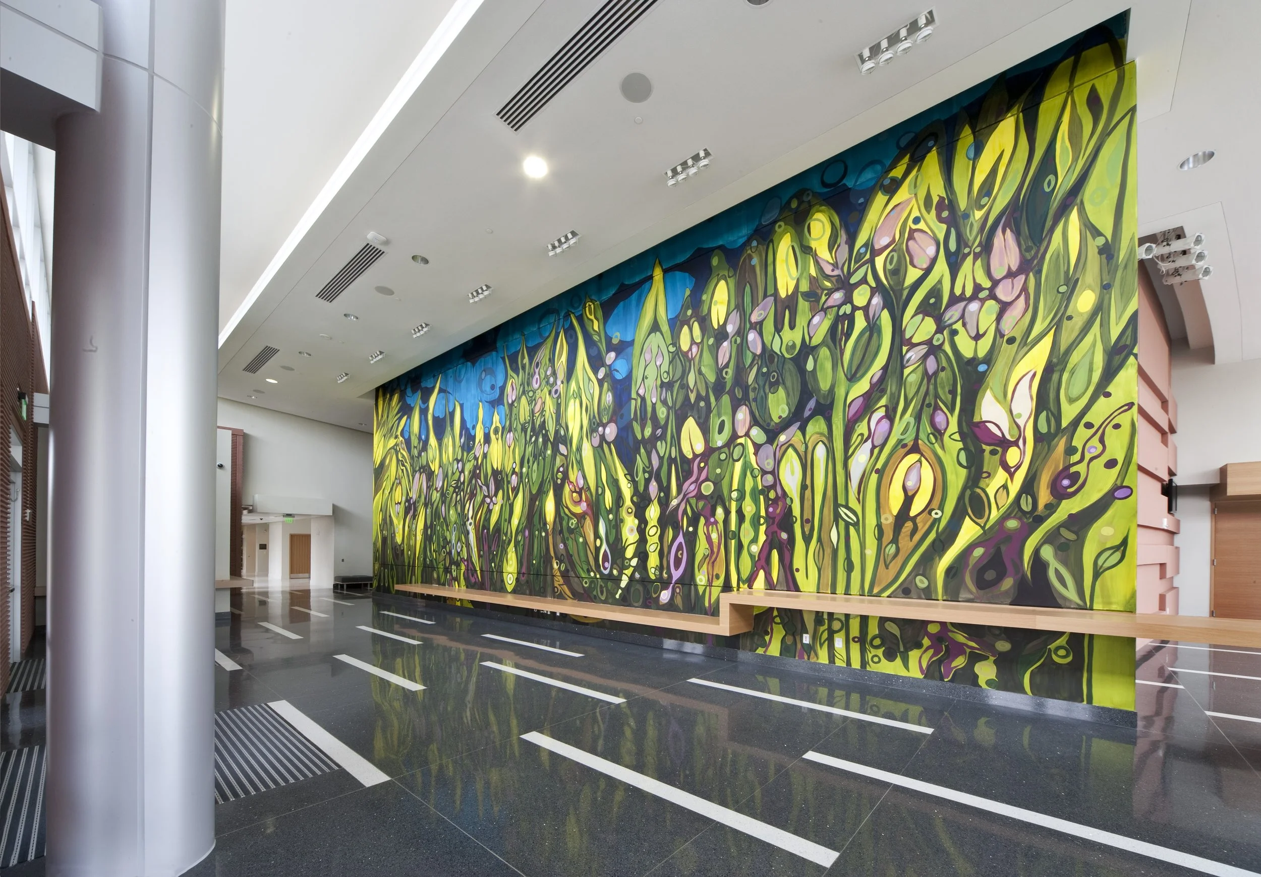 Forest Spirits II (Mural), 2011 Ink and plaster on wall 202 x 630 in 513.1 x 1600.2 cm