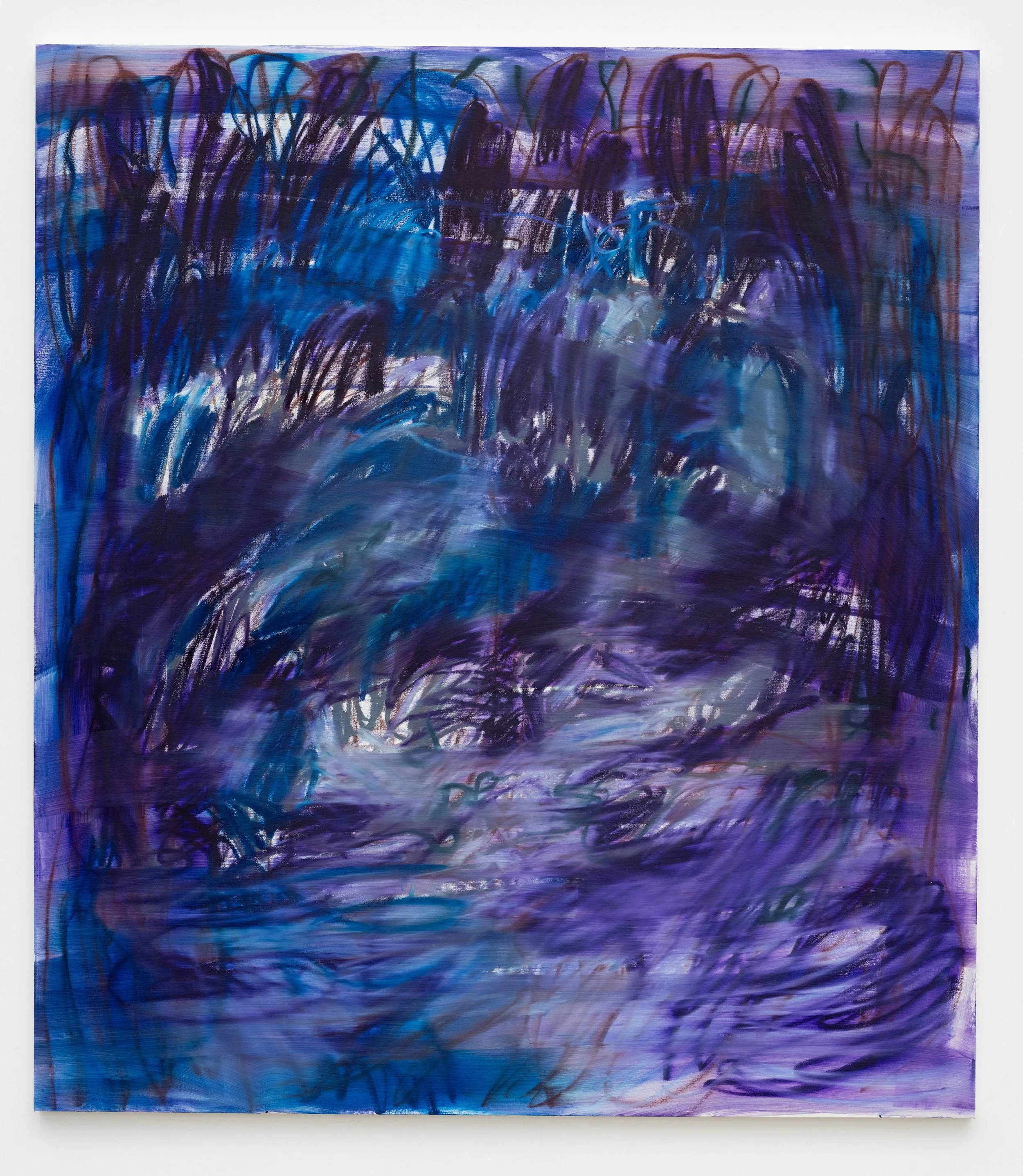 Swept away, 2026 Oil and oil stick on linen 86 x 76 x 2 in 218.4 x 193 cm