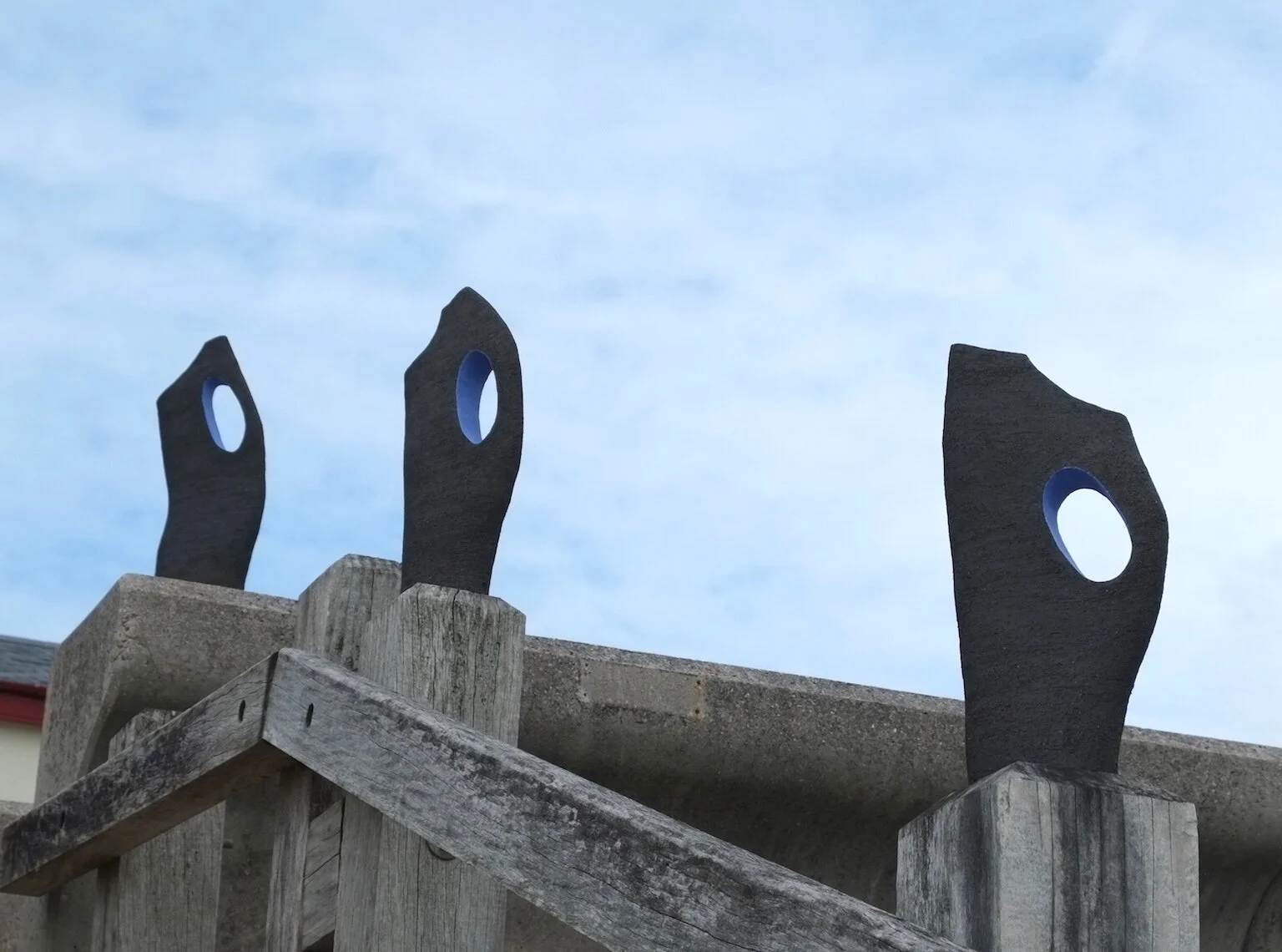 Inlet group od 3 on posts.JPG