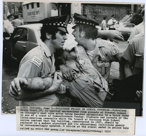 This photo ran in the Baltimore Sun in June 1973, and it ended up on Ebay. Note the railing and advertisement in the background. Both are still there!